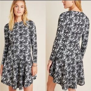 NWT Anthropologie Hutch Jeanie Embroidered Plaid Dress Sz L